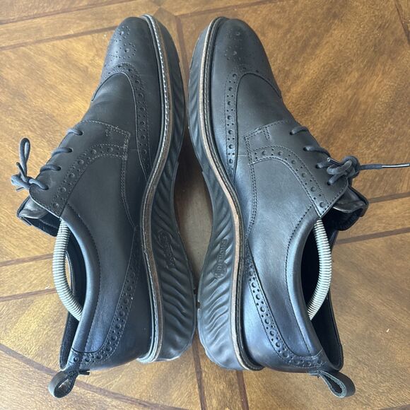 ECCO Black ST.1 Hybrid Wingtip Derby Shoes Men\'s Size EU46 12 US Business